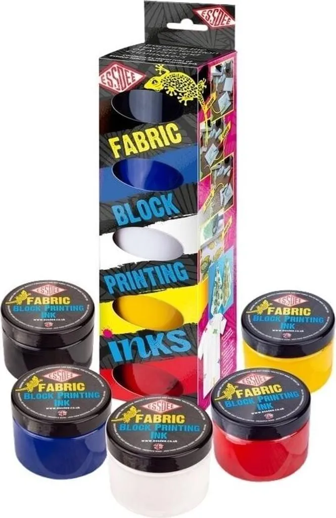 Encre Textile Essdee Lavable Kit 5 Couleurs pour Impression Bloc