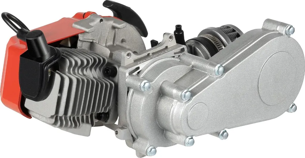 Moteur 2 temps 49 cm3 avec refroidissement par air performant argenté