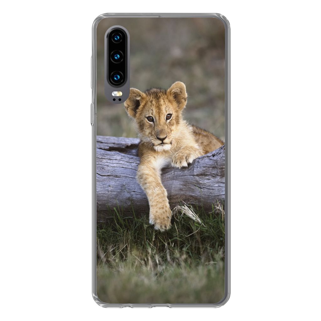 MuchoWow Handyhülle Schutzhülle Hülle für Huawei P30 Jungtier - Tier - Natur Silikon Softcase Handy Hülle - Kartenbesitzer