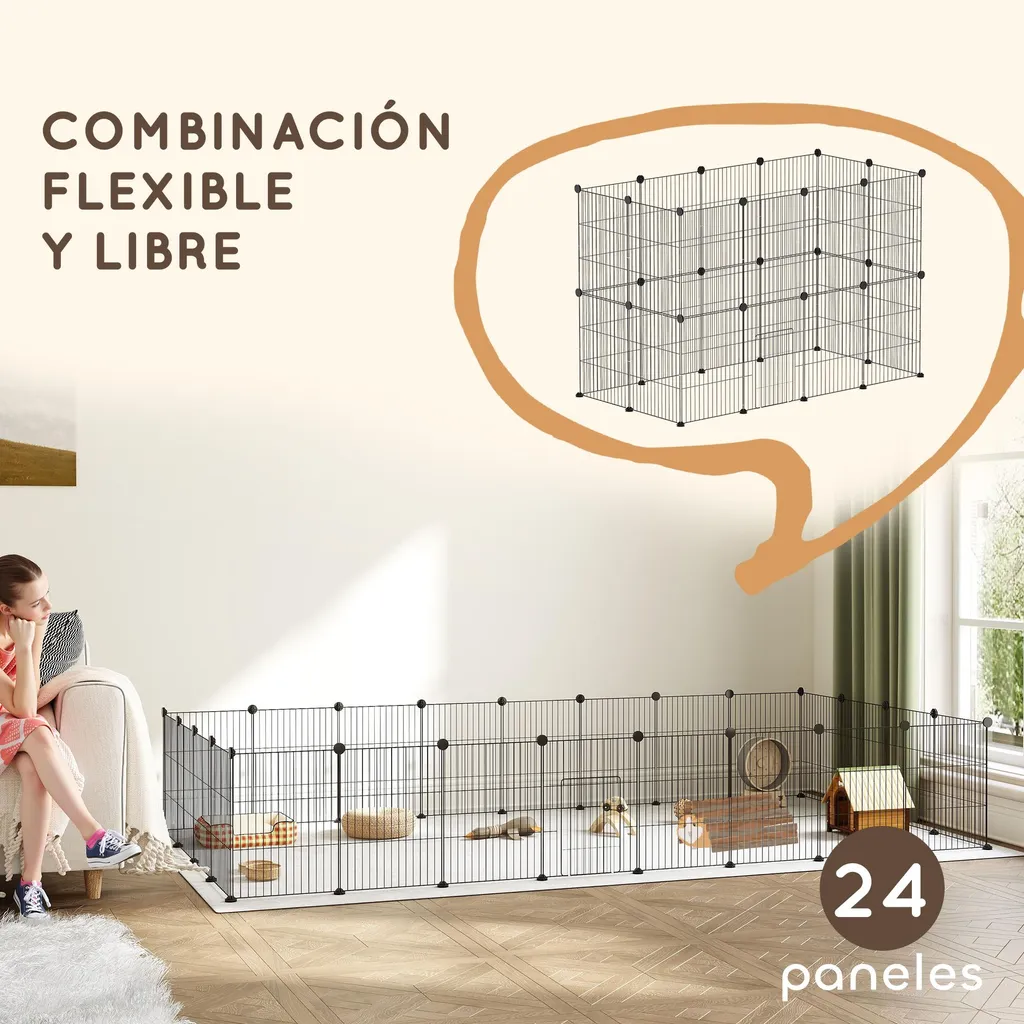 Cage petits animaux à entretien facile - Structure modulable noire - 5