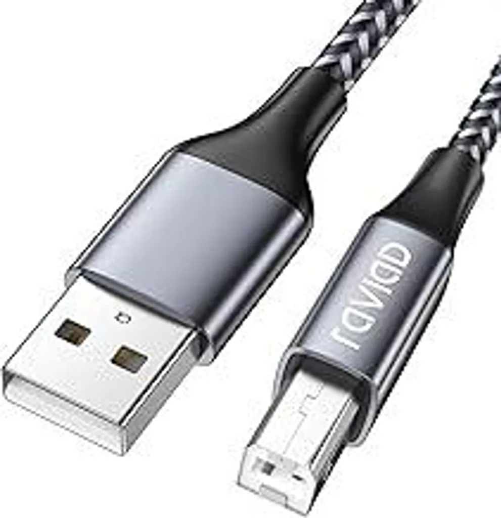 Cavo Scanner e Stampante 1m RAVIAD - USB A a USB B Grigio per PC e Mac