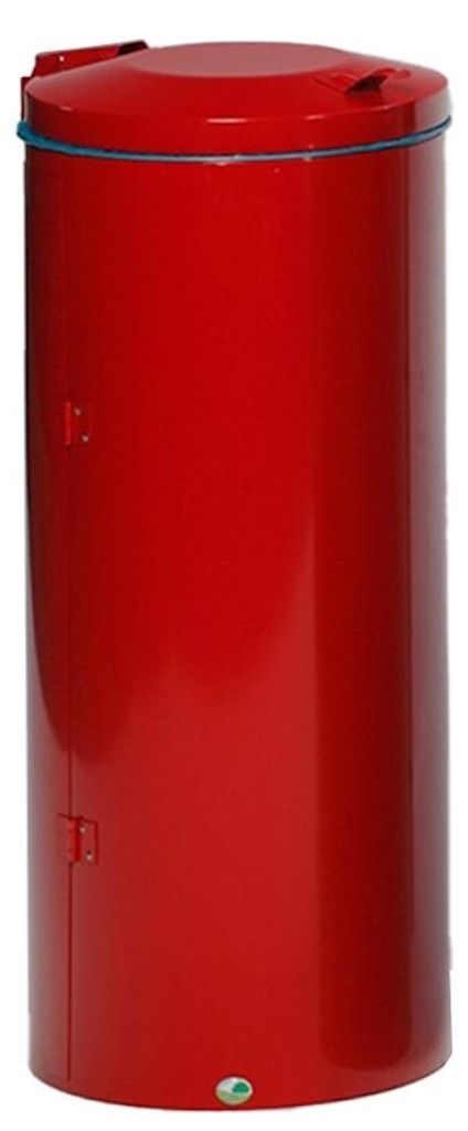 Robuster Abfallsammler mit Deckel & Doppeltür | 150 Liter, HxBxT 98x50x50cm | Stahl | Rot