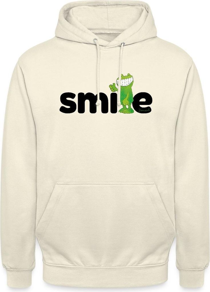 Spreadshirt Janosch Günter Kastenfrosch Smile Design Uni Hoodie, XL, Vanille-Milchshake