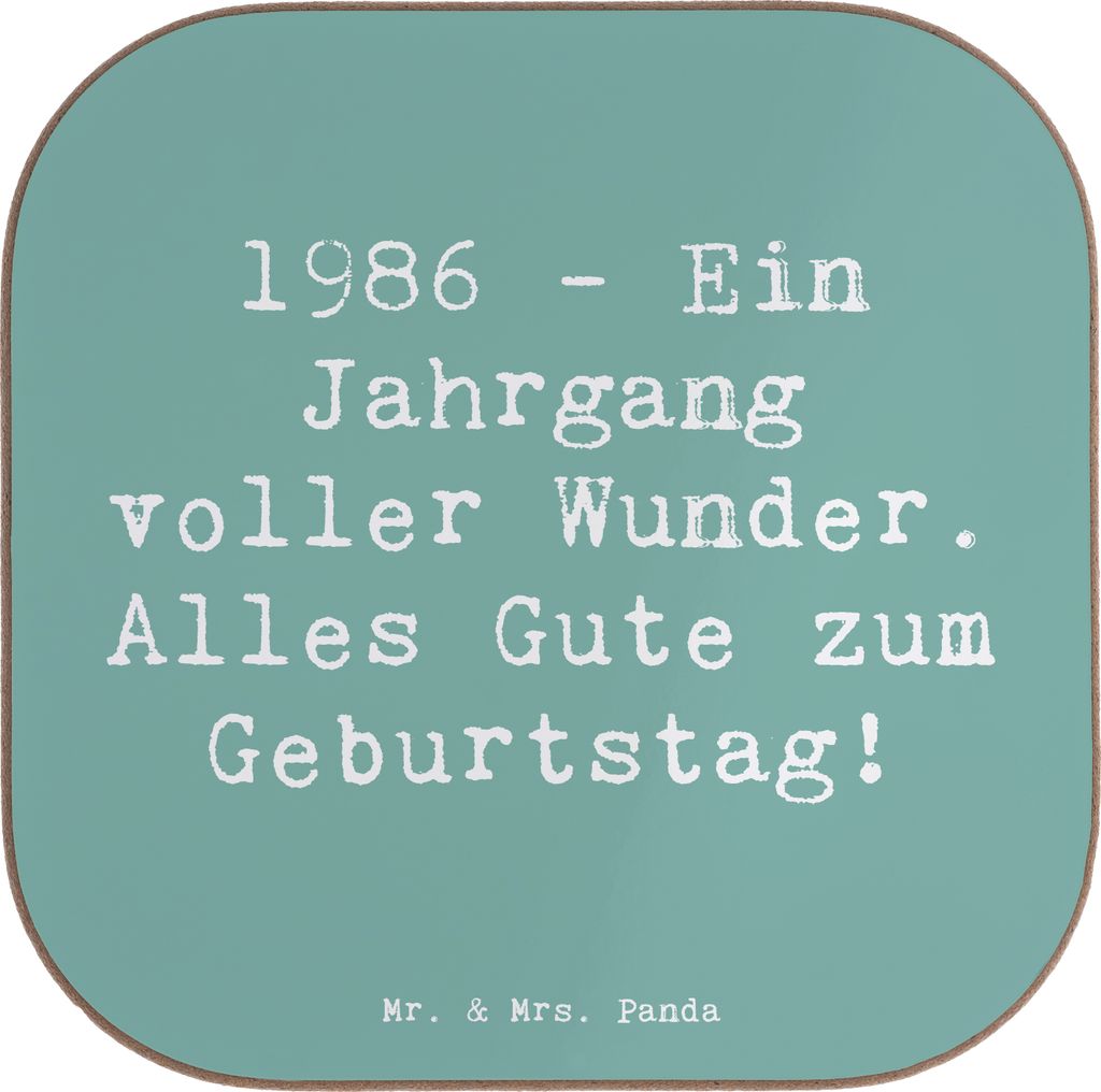 Mr. & Mrs. Panda Untersetzer für Gläser Spruch 1986 Geburtstag Wunder - Meeresbrise - Geschenk, Nostalgie, Jahrgang, Tischuntersetzer, gläserunt...