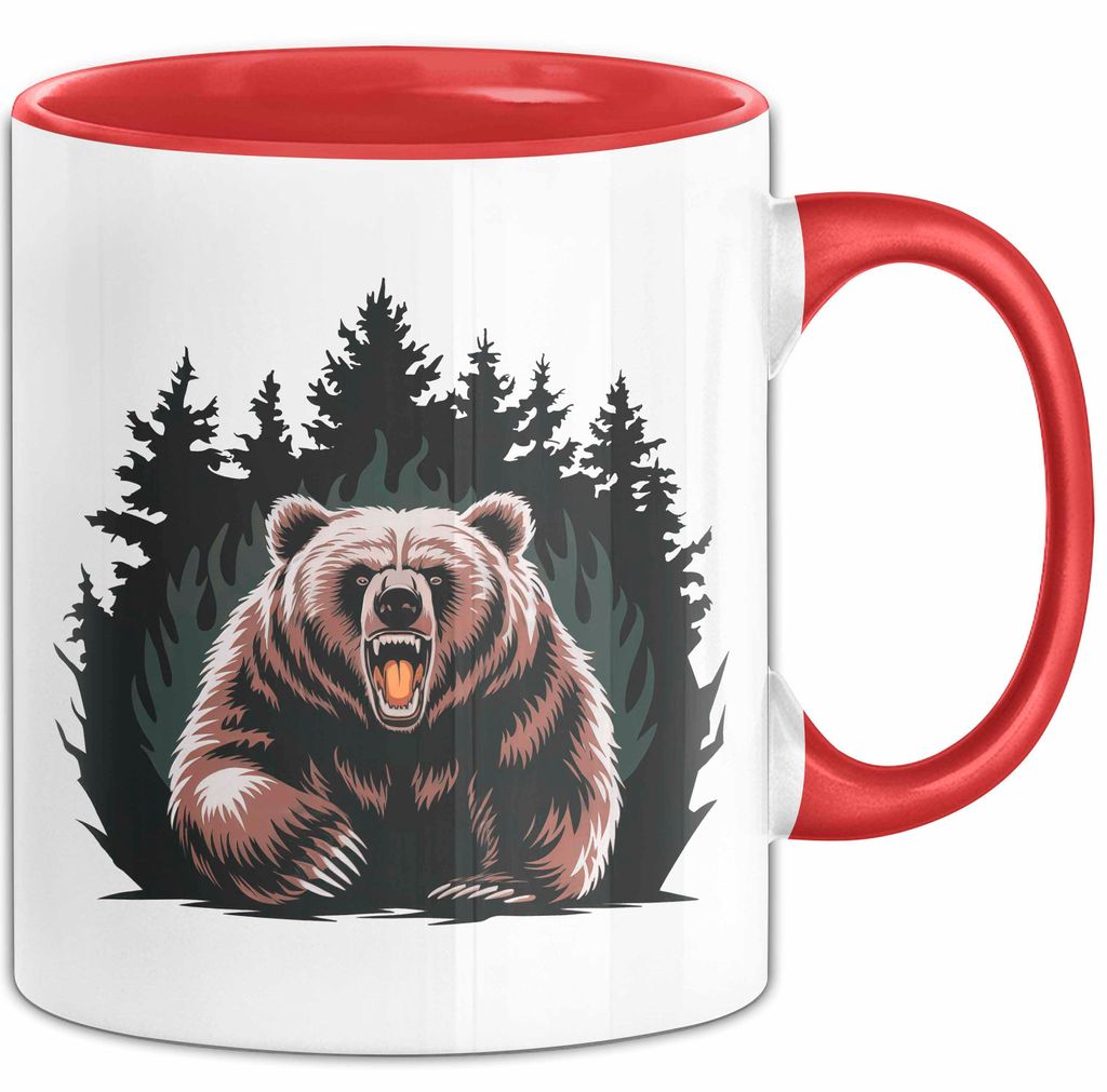 Bärenliebhaber Tasse Geschenkidee für Naturliebhaber (Rot)