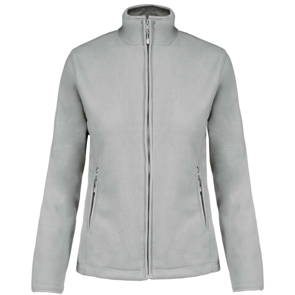 Kariban Damen Fleece Jacke Micro Fleecejacke Windjacke Winterjacke, Größe:XS, Farbe:Snow Grey