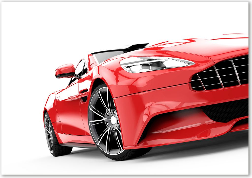 Tulup Leinwandbild - 100x70 cm - Wandkunst - Drucke auf Leinwand - Leinwanddruck - Fahrzeuge - Rot - Sportwagen