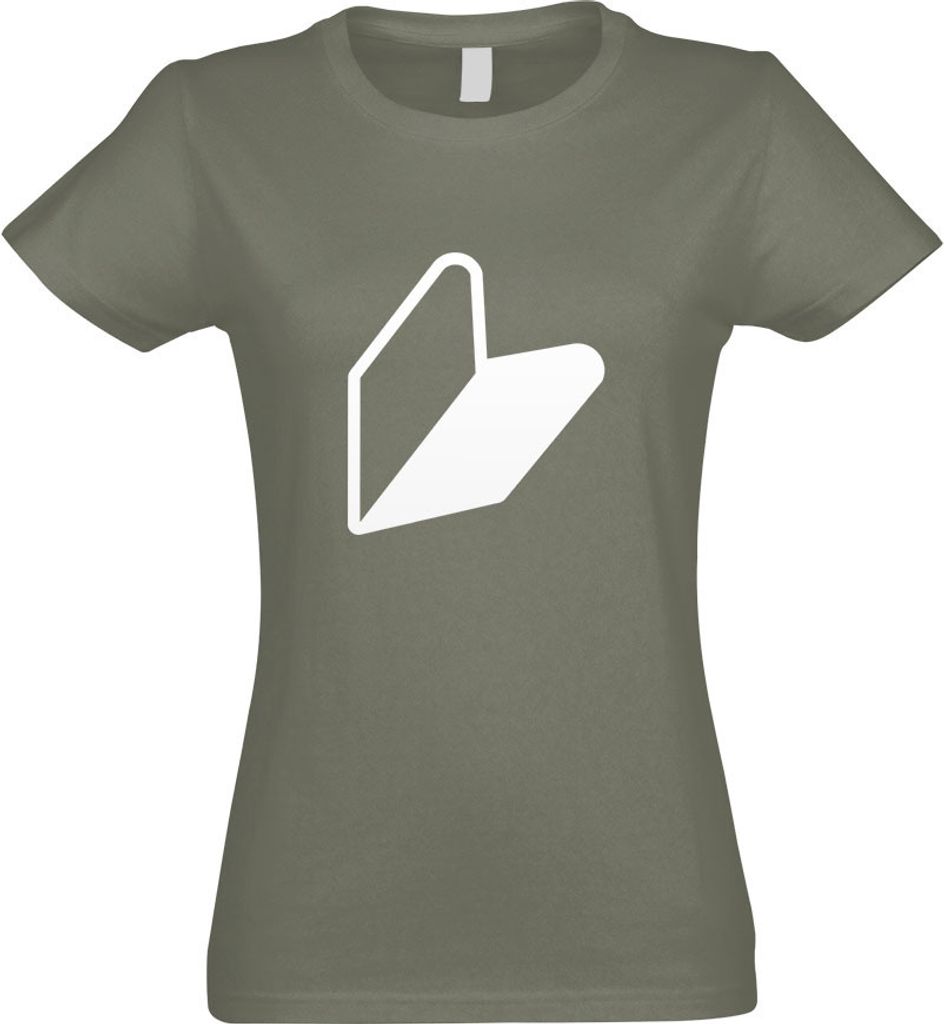 Kiwistar - T-Shirt tailliert - Damen - Olive - Wakaba JDM Japan - mit Motiv Bedruckt - Funshirt Design - Sport - Freizeit - Damen - L