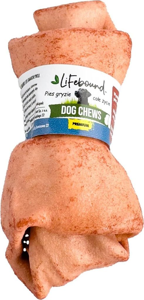 IMKERSHOP Kauartikel für Hunde – Hundesnack – In Form eines Knochens – Sicher – Kalbsleder, Geschmack Lammfleisch, Größe 7/10 cm
