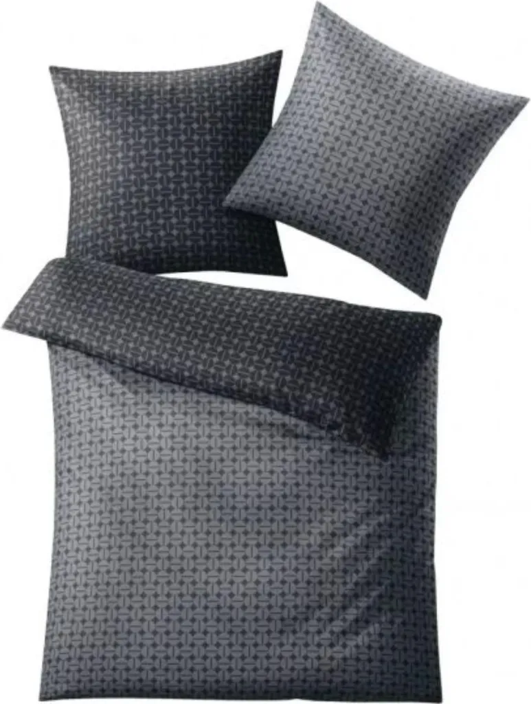 Parure de lit Punto Anthracite en coton doux 155x220 cm haute qualité