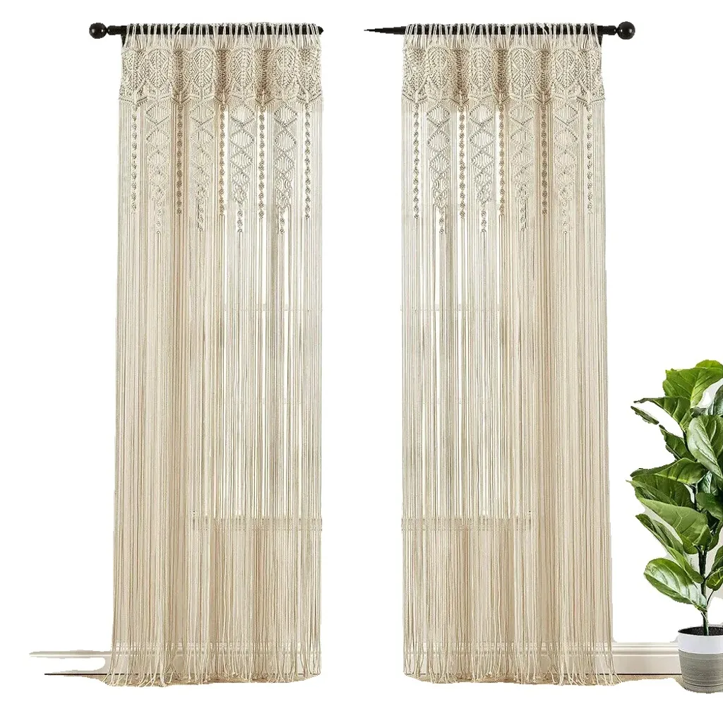 Rideau de Porte Macramé Blanc pour Séparer vos Pièces avec Élégance