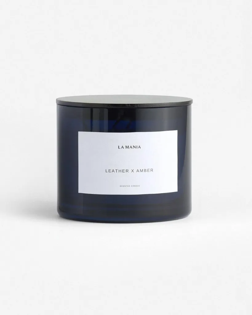 Bougie cuir & ambre L artisanale parfumée pour une ambiance feutrée