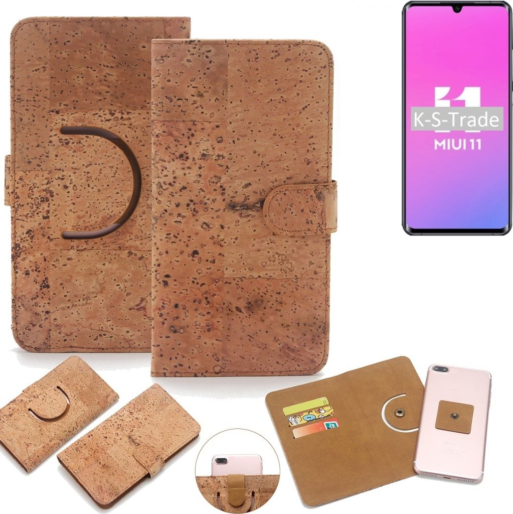 K-S-Trade Handy Hülle Schutz Hülle kompatibel mit Xiaomi Mi Note 10 Lite Handyhülle Schutzhülle Korkhülle Kork-Hülle 1x
