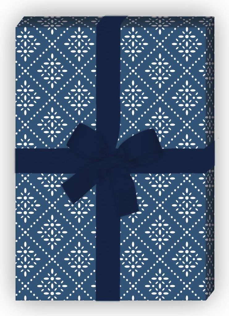 Indigo Geschenkpapier Set mit grafischen Rauten - G8483, 32 Produktbild 