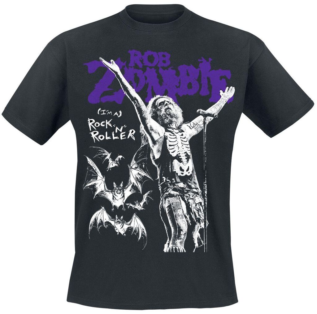 Rob Zombie T-Shirt Herren Bats RNR schwarz M