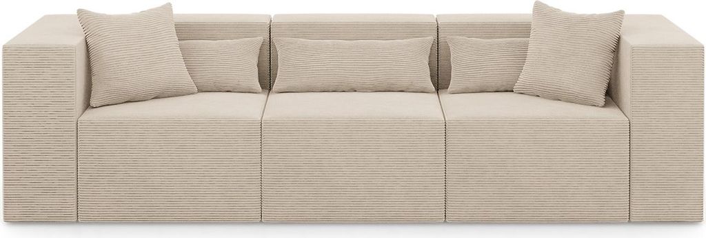 3-Sitzer Couch Nova - 284x105x76cm modulares Couch fur Wohnzimmer, Beige