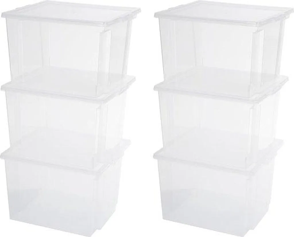 Boîtes de rangement transparentes empilables 30L pour tri efficace