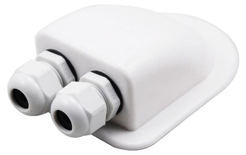 Alcapower Doppel-Kabeleinführungsdose mit IP68 M20 Verschraubung, für 6-12mm Kabel, Basis 92x112mm, Höhe 40mm.