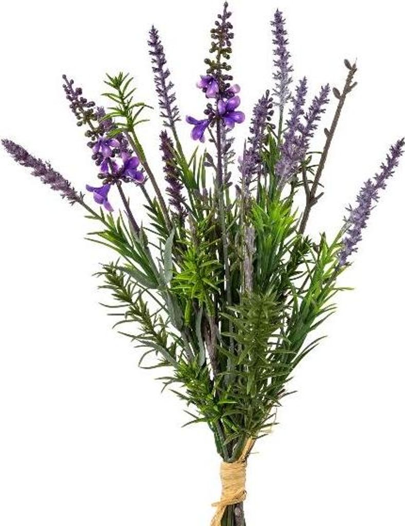 artplants.de Kunstblumen Bouquet Lavendel CURBA, lila, 35cm - Künstlicher Blumenstrauß