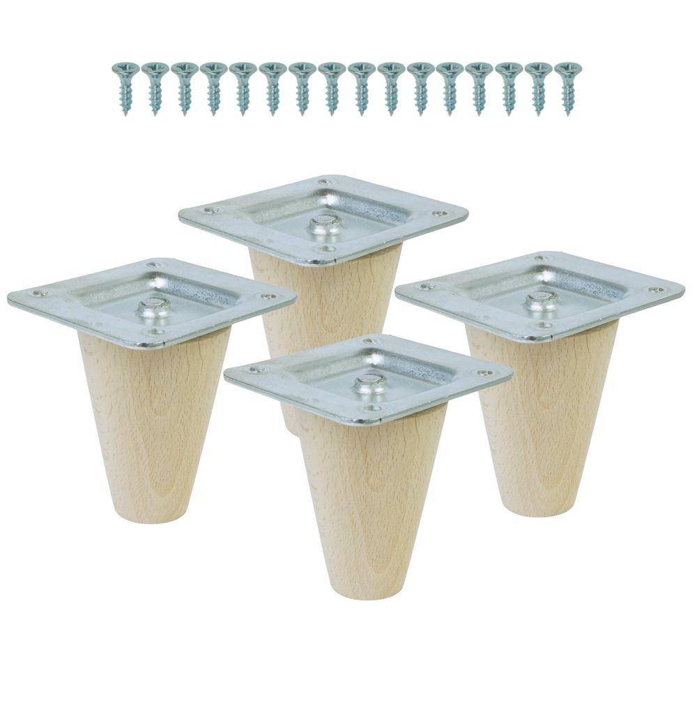 Holzfüße gerade Höhe 6 cm Buche Holzmöbelfüße Tischbeine Produktbild 