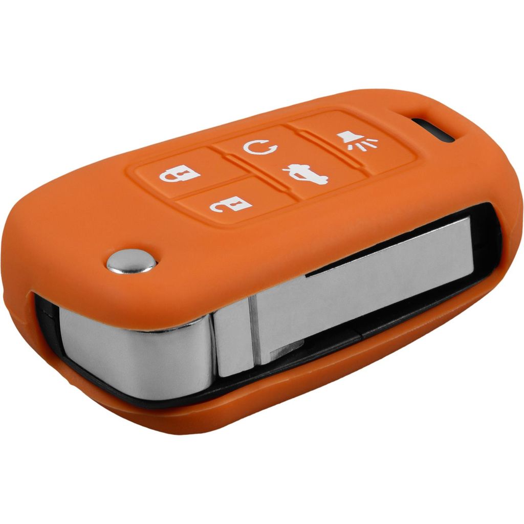 PhoneNatic Silikon Schlüssel Hülle kompatibel mit der Buick New Lacrosse 5-Tasten Fernbedienung in orange Klappschlüssel 5-Key