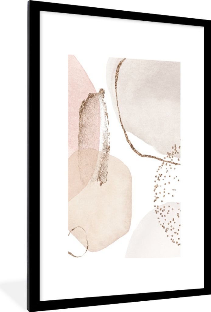 Poster mit Rahmen - Aquarell - Punkte - Pastell - 60x90 cm Produktbild 