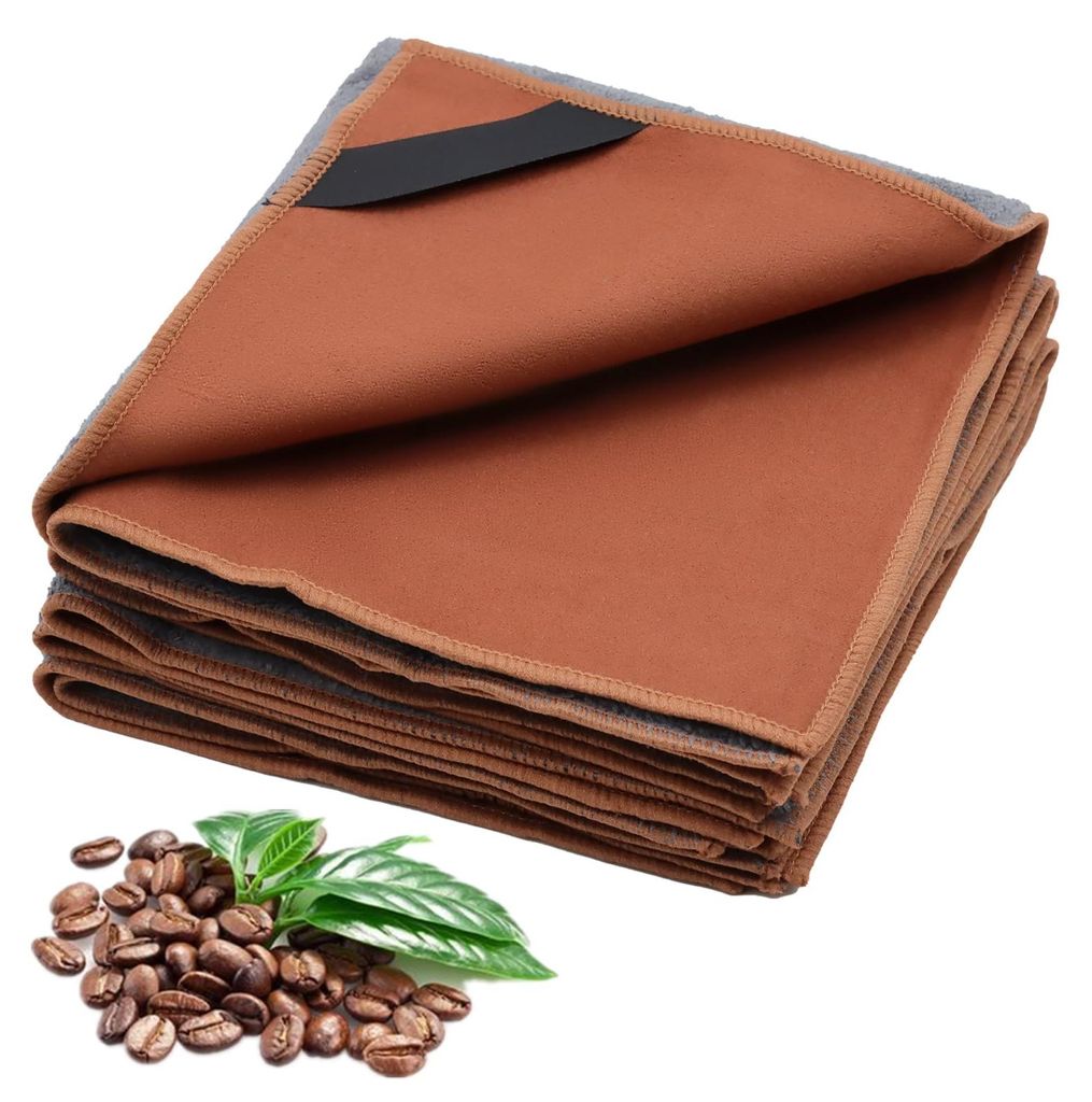 4 Mikrofasertücher, 30x30 cm, doppelseitig, hoch saugfähig, für Barista-Zubehör, Reinigung von Dampflanzen, Siebträgern und Kaffeemaschinen