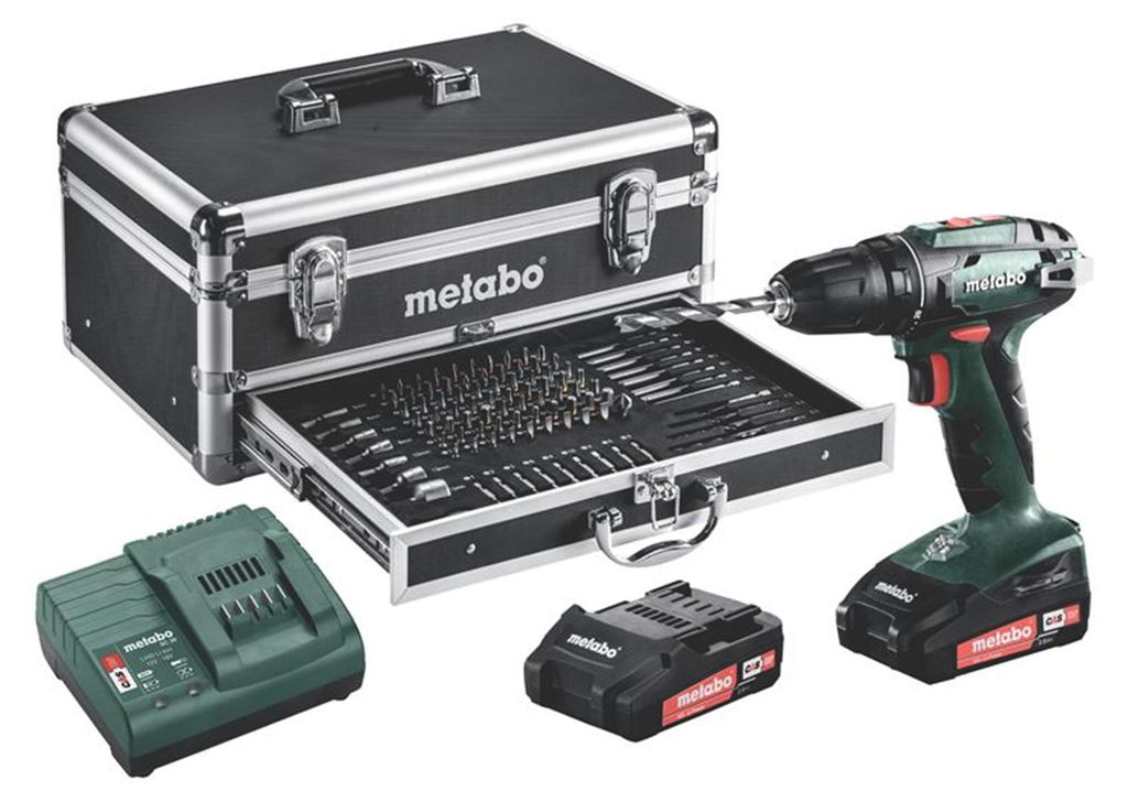 Metabo Akku Bohrschrauber BS 18 Set Mobile Werkstatt 18 V inkl. 2x 2,0 Ah Koffer