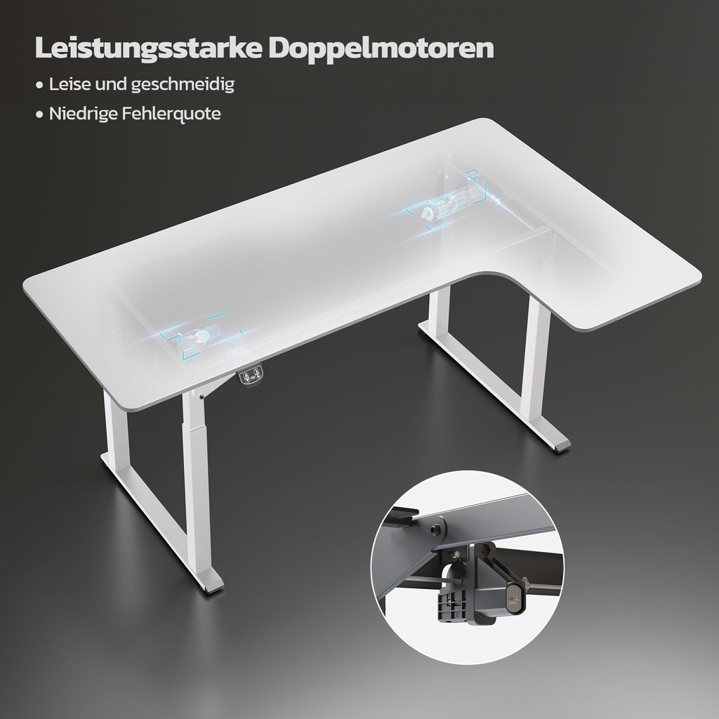 Dripex Schreibtisch elektrisch 180x110cm, L-förmiger Produktbild 5