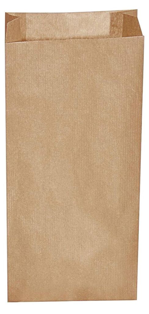 200x Papierfaltenbeutel Papiertüten braun 14+7 x 29 cm für Produktbild 
