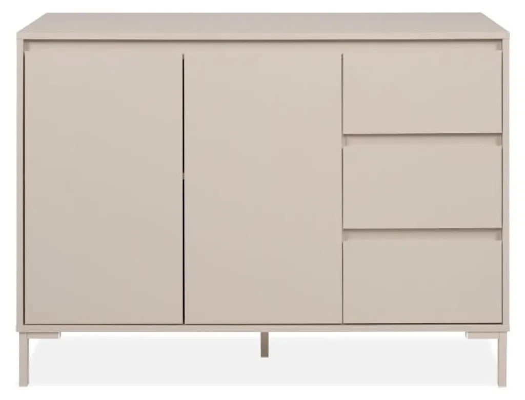Buffet Compact L120 cm NERIO Cachemire : Solution de Rangement 5 Espaces