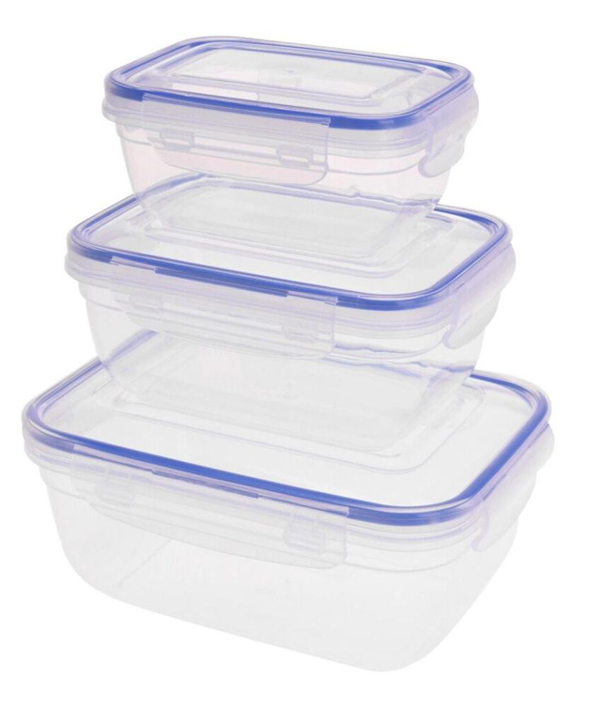 EXCELLENT HOUSEWARE Lebensmittelbehälter Vorratsdosen mit Silikondichtung 3er SET