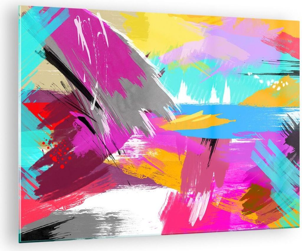 Bilder auf glas - Abstraktion modern - 70x50cm - Glasbilder - Wandbilder - Kunstdruck - zum Aufhängen bereit - Wanddekoration aus Glas - Glas Bild...