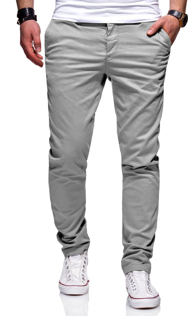 behype. Herren Chino-Hose MPBISTER Basic Stretch Hose Regular Slim-Fit