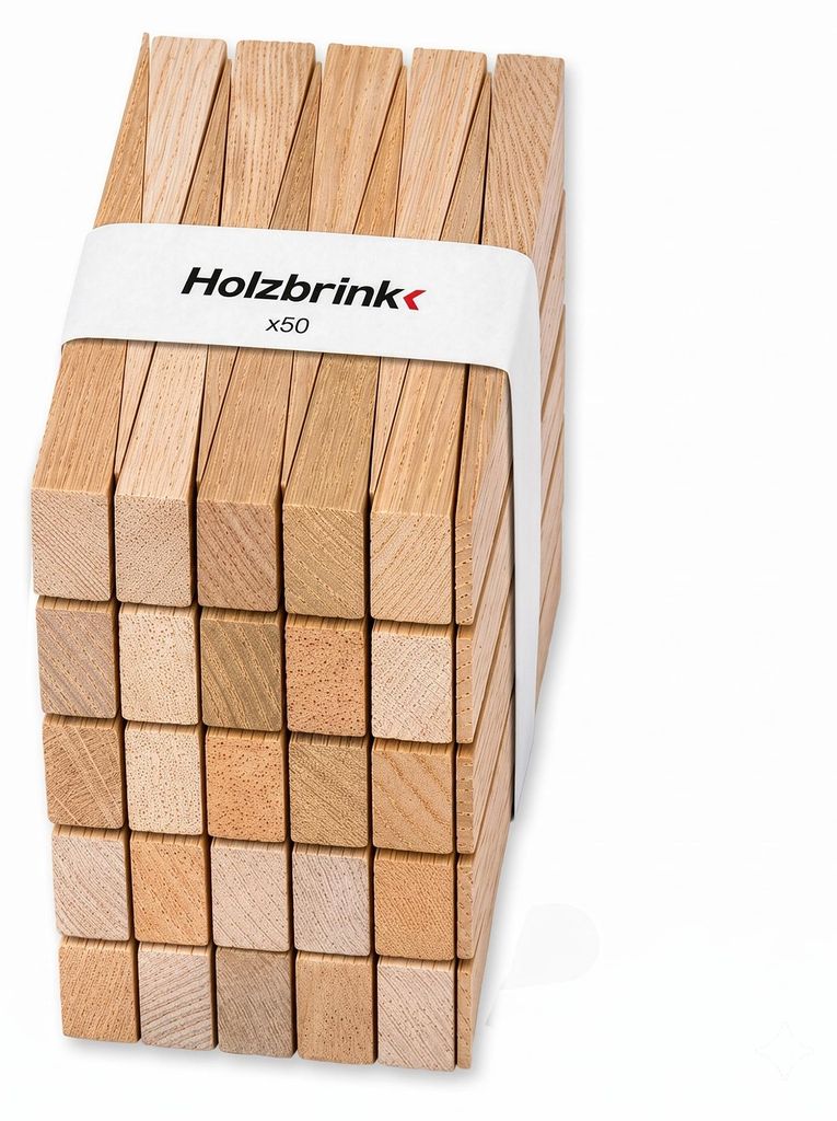 HOLZBRINK Holzkeile aus natürlichem Holz, 50 Stück, 11,7 x Produktbild 