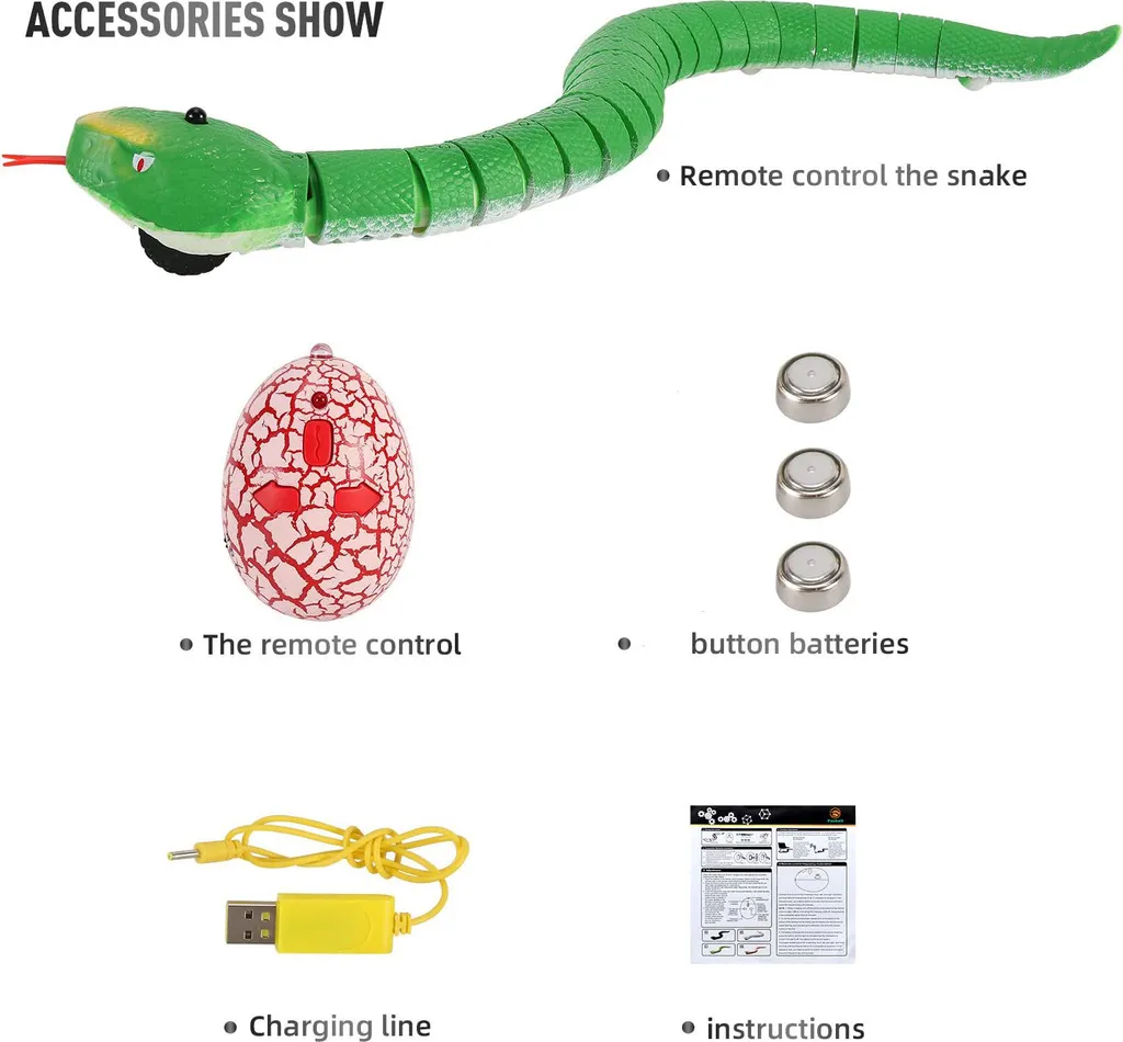 Serpent télécommandé infrarouge pour enfants - Jouet robot serpent