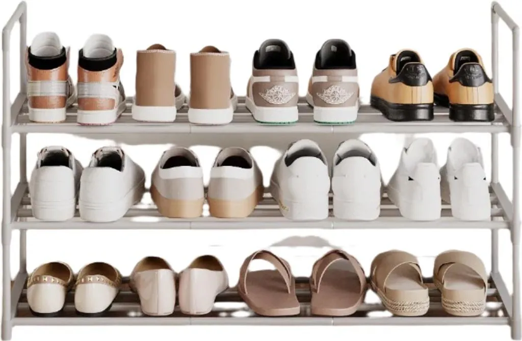 Rangement Chaussures en Métal à 3 Étages pour Entrée et Petit Espace