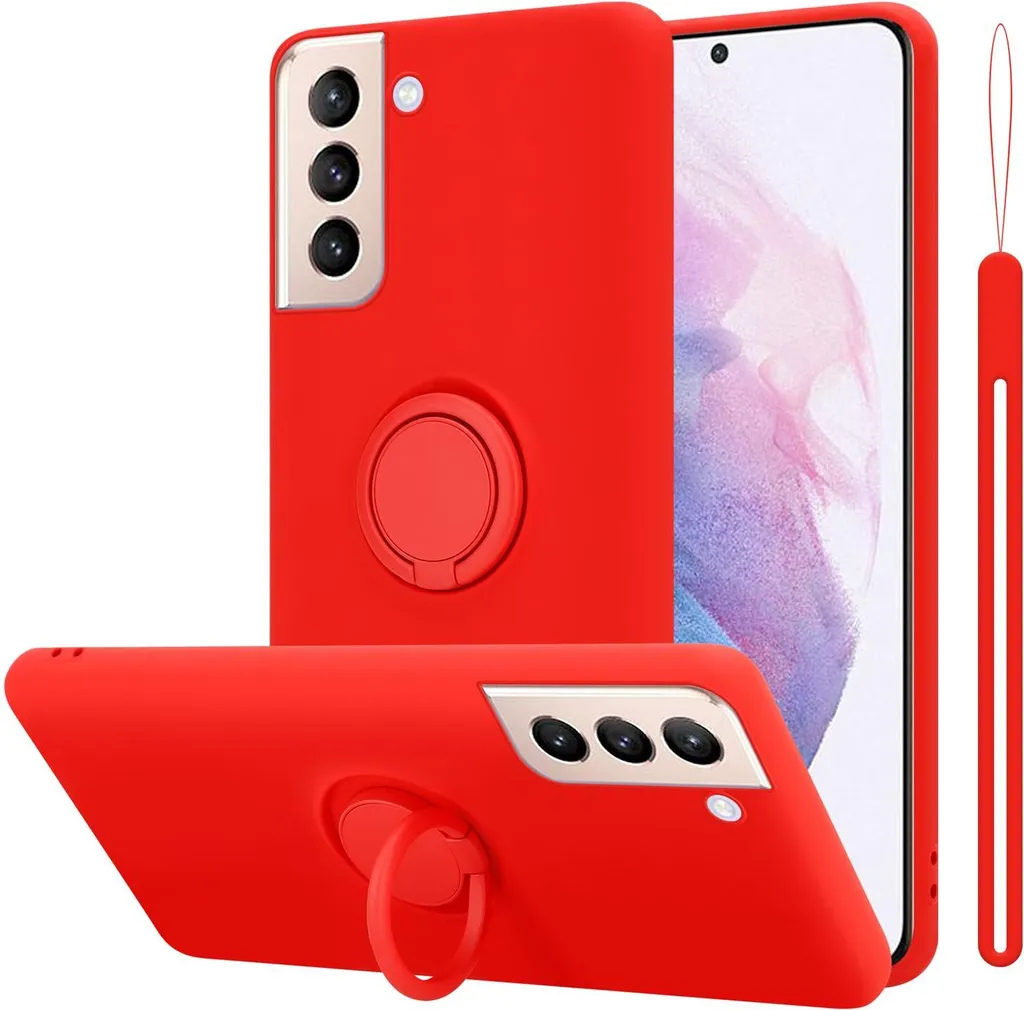Custodia Cadorabo Samsung Galaxy S24 PLUS Rosso Liquido con Anello
