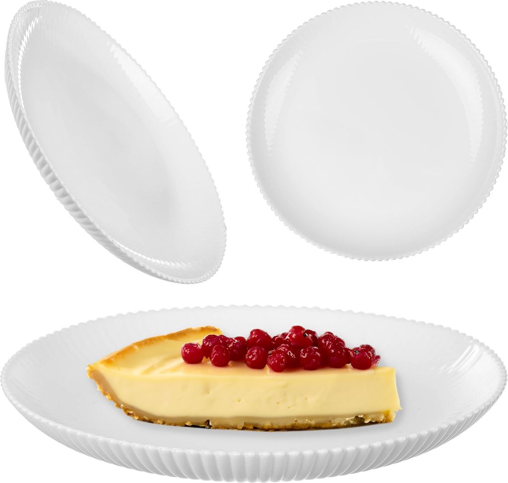 KADAX Dessertteller 19 cm, 1 Stück, weiße Frühstücksteller aus Opalglas, Kuchenteller, kleine Teller für Kuchen, Dessert & Frühstück, Spülm...