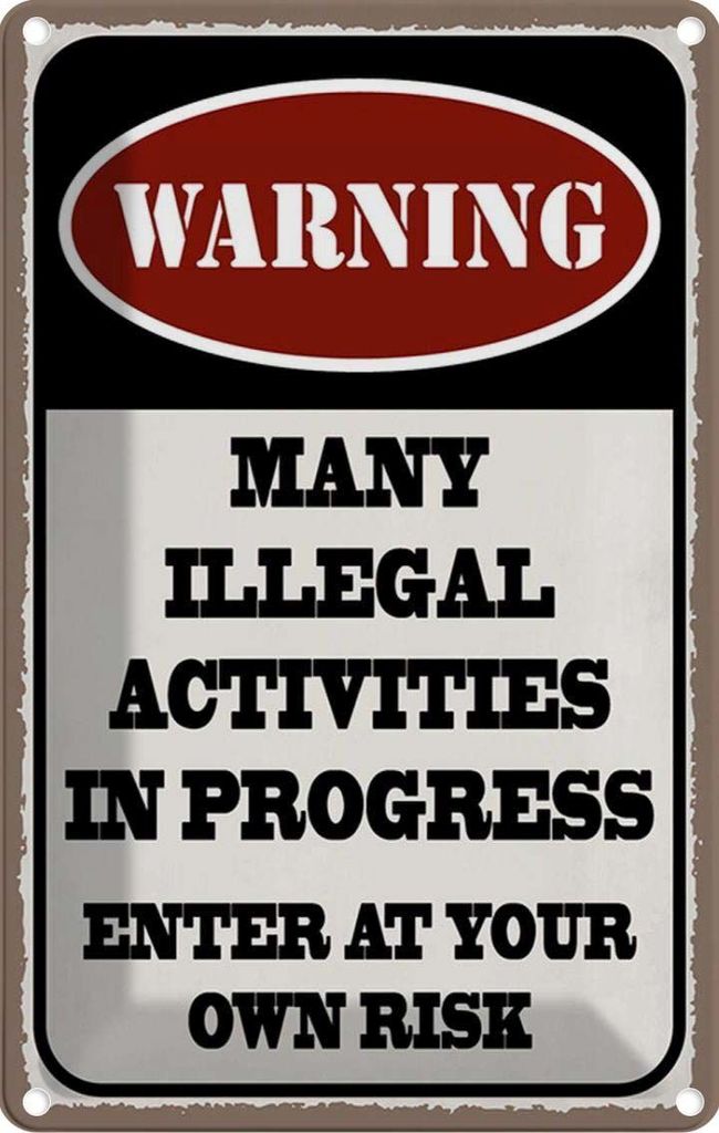 vianmo Blechschild 30x20 cm Warning many illegal activities Warnschild Hinweisschild Sicherheit Vorsicht