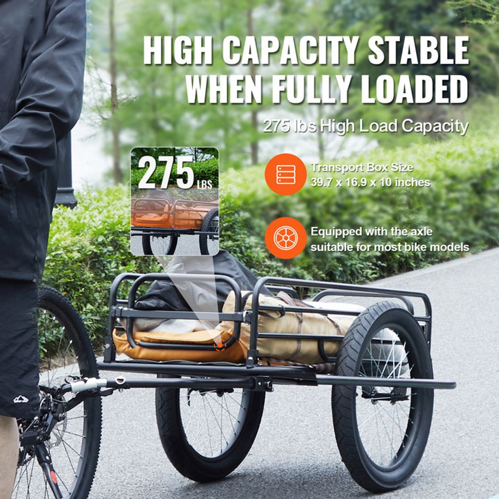 SucceBuy Fahrrad-Lastenanhnger, 275 lbs Kapazitt,