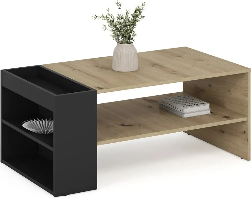 Banc de table design bois et noir MURCIA 100 cm style contemporain