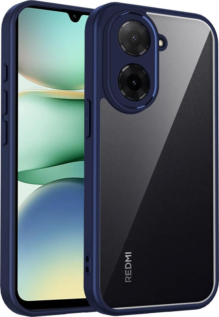 Hülle für Xiaomi Redmi A5 4G/Poco C71 Transparente Rückseite TPU Bumper Stoßfest Handyhülle Blau