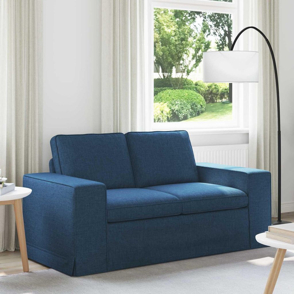 "Spring Sale"2-Sitzer Sofa Couch 120cm - elegantes Design - Doppelsofa - Lounge Sofa - Blau Metall Promotion847172 - Klassische Sofas