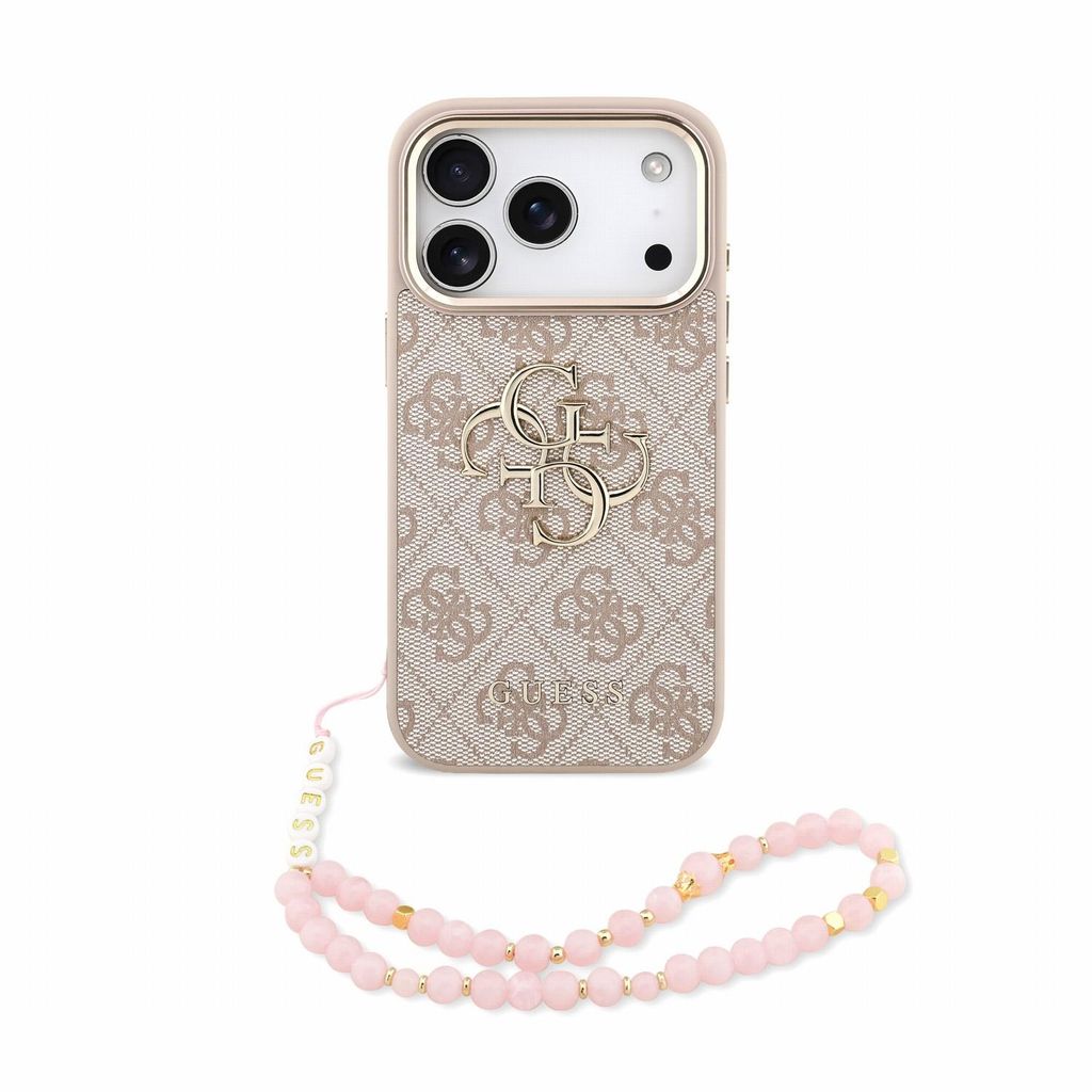 Funda para iPhone 18 Pro de Guess, de cuero sintético rosa, Imagen del producto 