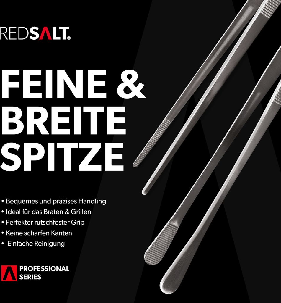 REDSALT® Premium Kochpinzetten 2er Set 30 cm „fein & breit“ Produktbild 5