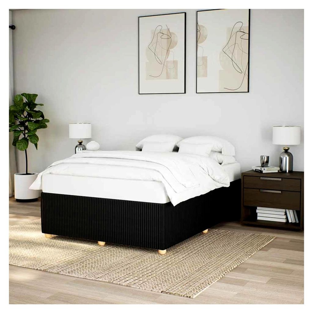 Bettgestell Schwarz 140x200 cm Stoff