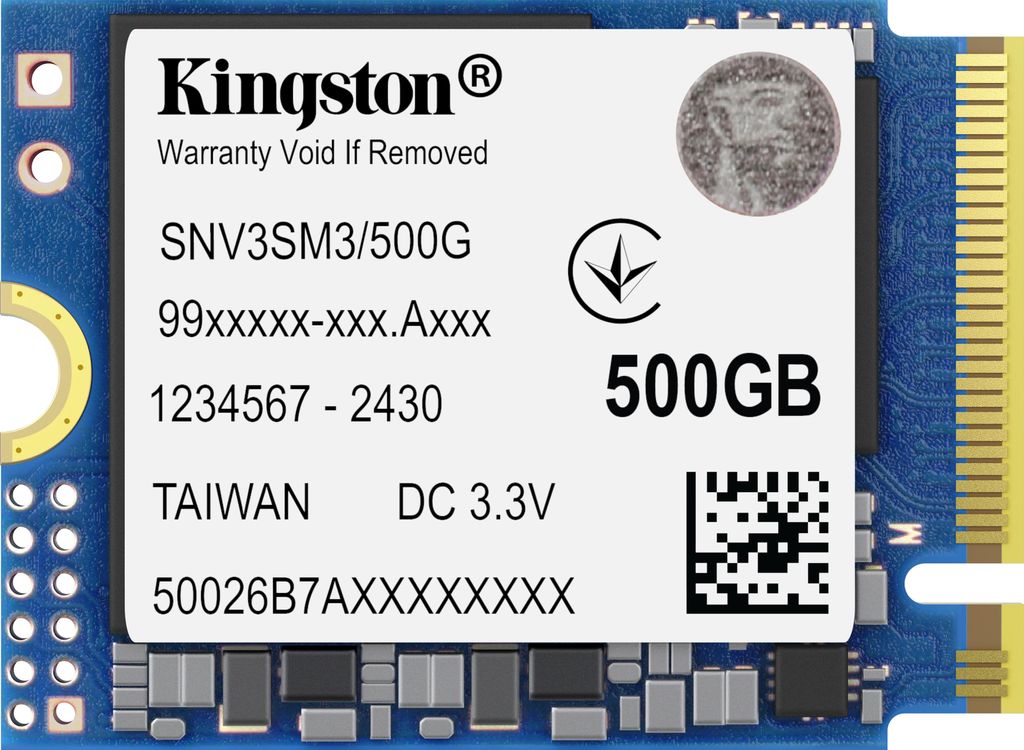 SSD  500GB Kingston M.2  PCI-E   NVMe Gen4 NV3 2230 Immagine del prodotto 