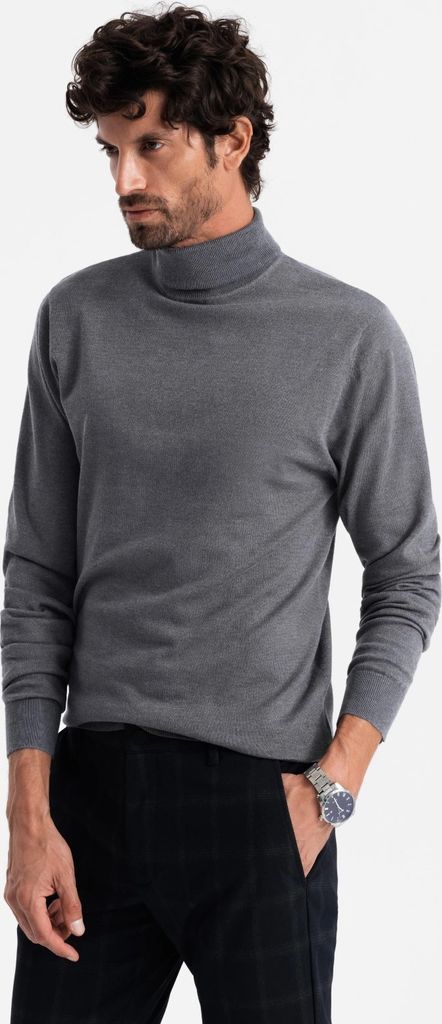 Ombre Clothing Pánský rolák Forfax šedá melanžová L Obrázek produktu 