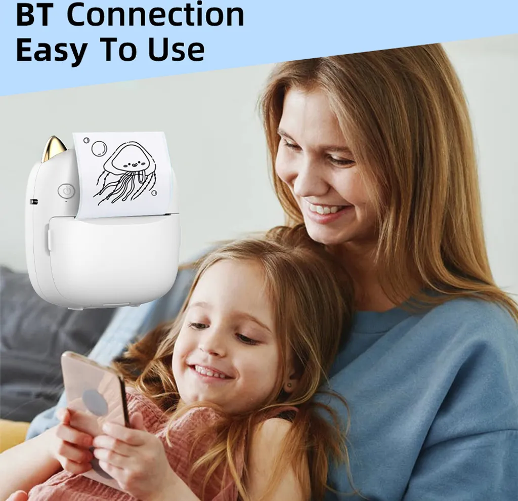 C23 Mini Stampante Termica Bluetooth | 200 DPI Inkless Printer - 13